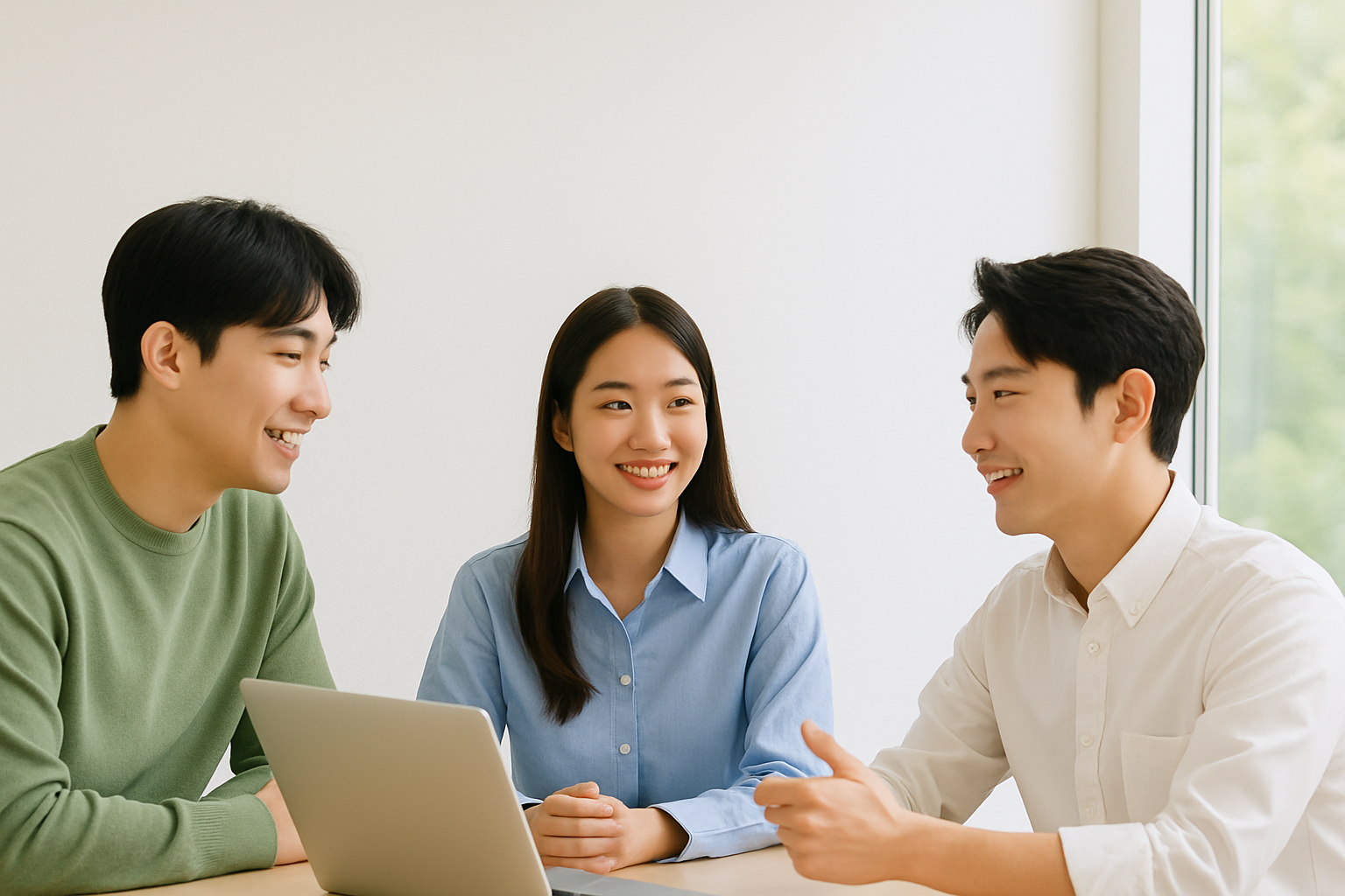 밝은 분위기의 회사 오피스 이미지